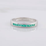 Anillo Carril Chispas Esmeraldas 30pts 1.9 g / T9 1/4 Plata 950