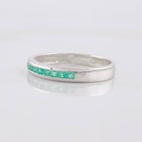 Anillo Carril Chispas Esmeraldas 30pts 1.9 g / T9 1/4 Plata 950