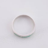 Anillo Carril Chispas Esmeraldas 30pts 1.9 g / T9 1/4 Plata 950
