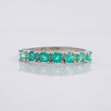 Ring Dense Channel Emeralds 47pts 1.55g / T7 1/2 Silver 950