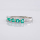 Ring Dense Channel Emeralds 47pts 1.55g / T7 1/2 Silver 950