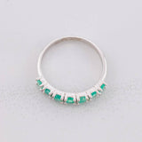 Ring Dense Channel Emeralds 47pts 1.55g / T7 1/2 Silver 950