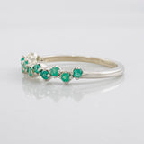Reverse Channel Ring Emeralds 30pts 2g / T8 Silver 950