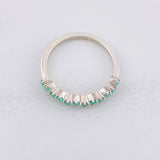 Reverse Channel Ring Emeralds 30pts 2g / T8 Silver 950