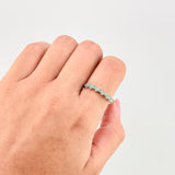 Reverse Channel Ring Emeralds 30pts 2g / T8 Silver 950