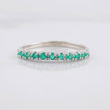 Ring Linear Channel Emeralds 20pts 1.35g / T8 1/4 Silver 950