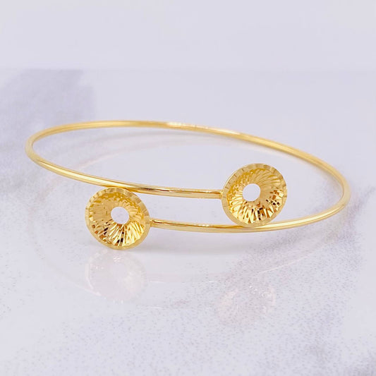 Pulso Aro Liso Conchas 3.85g / 7 1/2 in / 1.4mm Oro Amarillo 18K