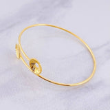 Bracelet Smooth Hoop Shells 3.85g / 7 1/2 in / 1.4mm Yellow Gold 18K