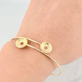 Bracelet Smooth Hoop Shells 3.85g / 7 1/2 in / 1.4mm Yellow Gold 18K