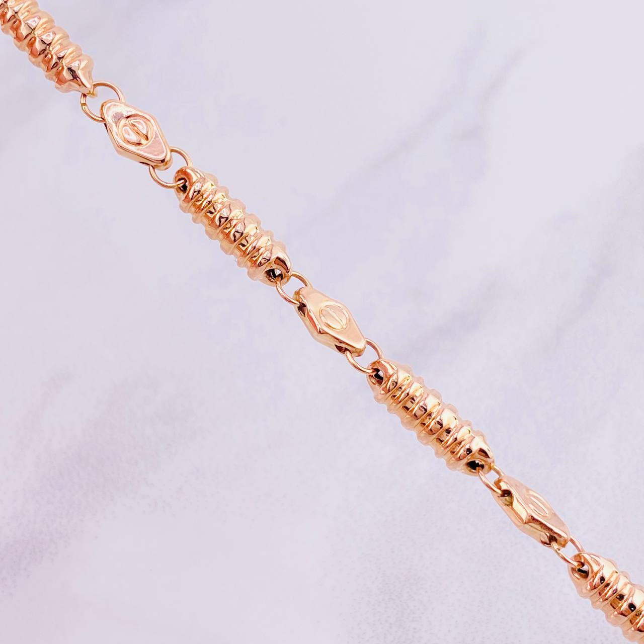 Rustic Barrel Screw Chain 17.55g / 26 in / 5mm 18K Rose Gold