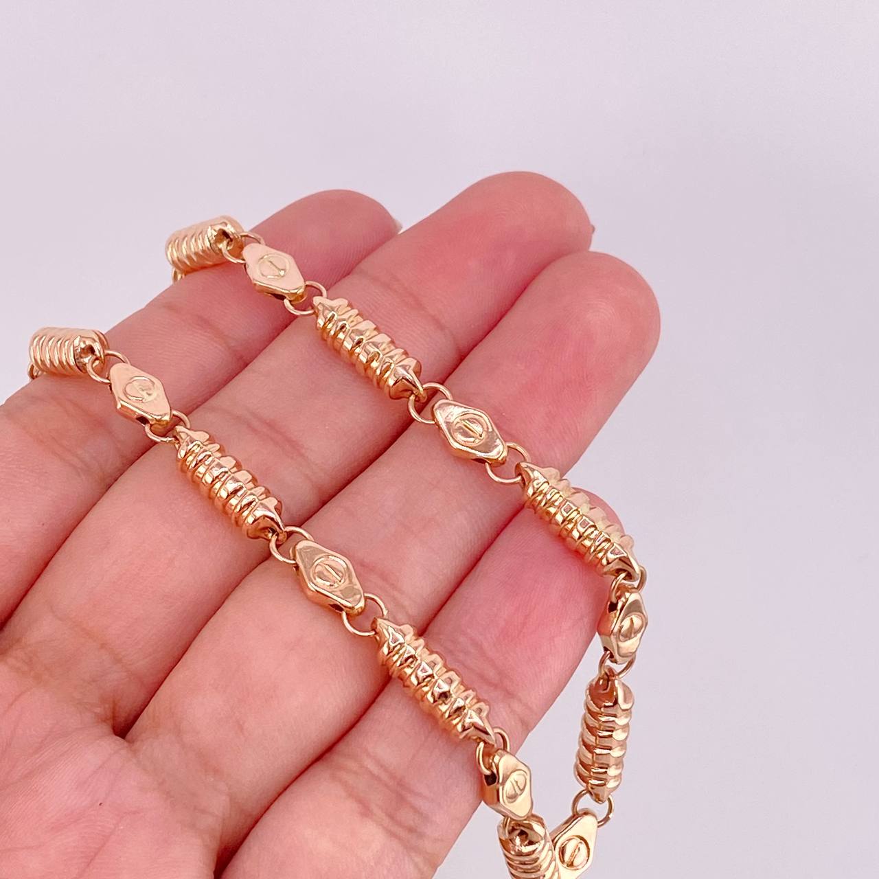 Rustic Barrel Screw Chain 17.55g / 26 in / 5mm 18K Rose Gold