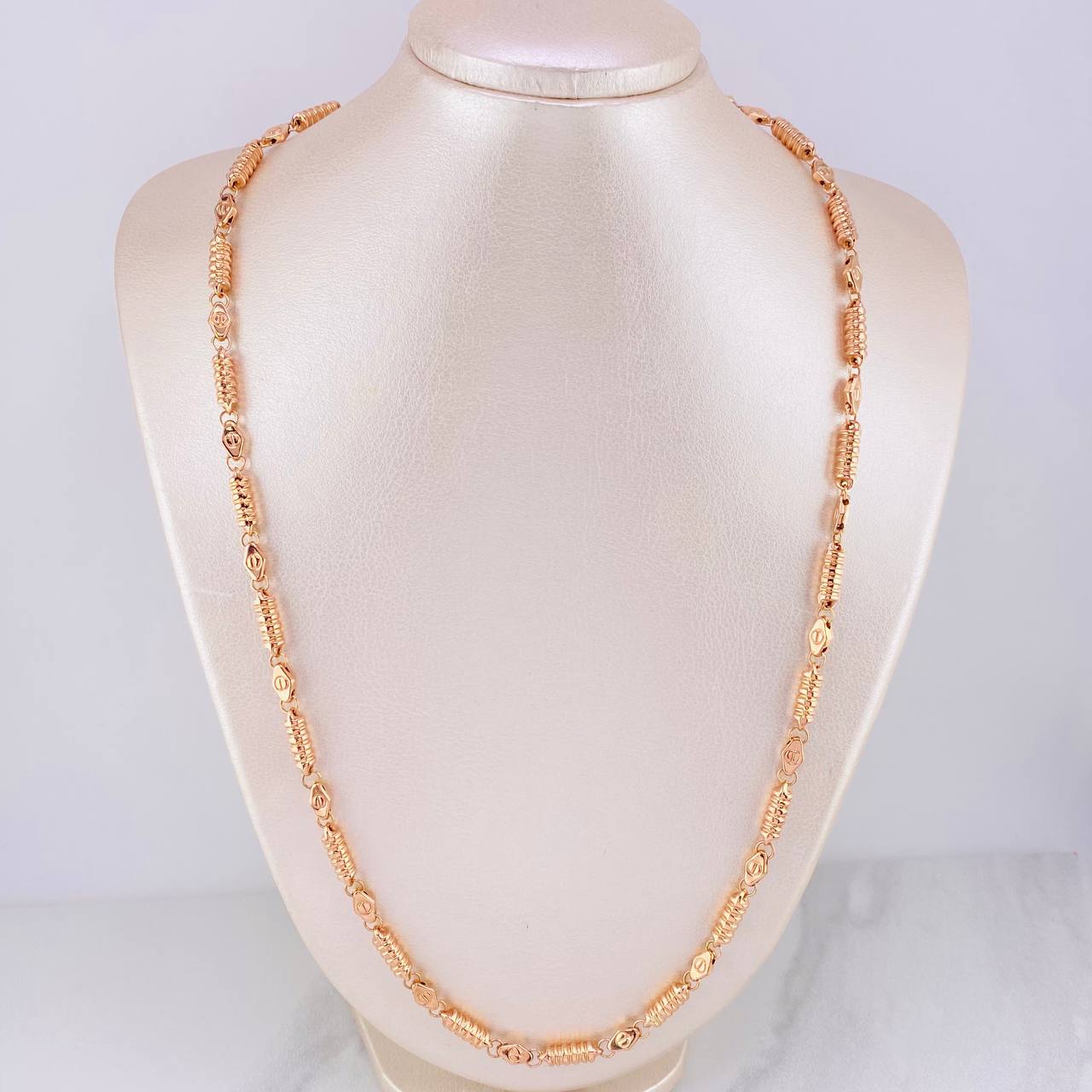 Rustic Barrel Screw Chain 17.55g / 26 in / 5mm 18K Rose Gold