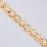 Tennis Bracelet Dense 21.9g / 7 1/4 in / 8mm Two-Tone Yellow White 18K Gold