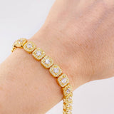 Tennis Bracelet Dense 21.9g / 7 1/4 in / 8mm Two-Tone Yellow White 18K Gold