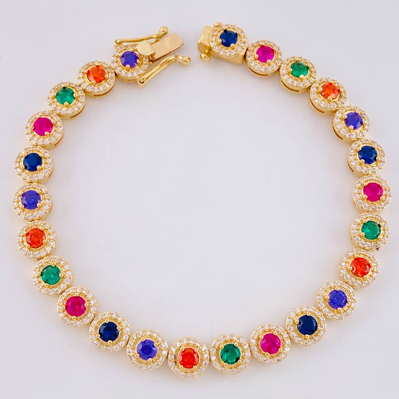 Tennis Bracelet Bubble 20.3g / 7 1/2 in / 7mm 18K Yellow Gold