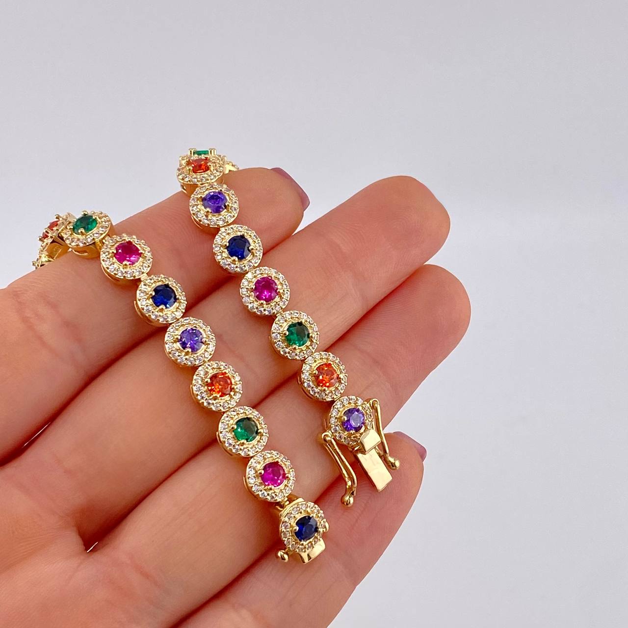 Tennis Bracelet Bubble 20.3g / 7 1/2 in / 7mm 18K Yellow Gold