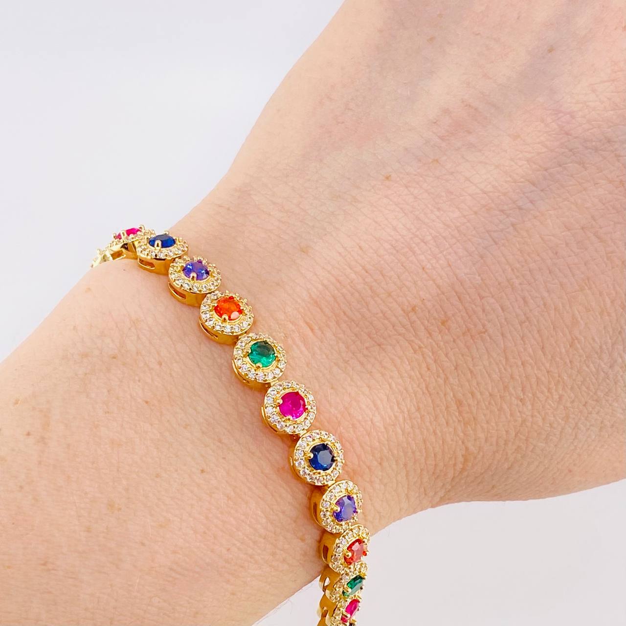 Tennis Bracelet Bubble 20.3g / 7 1/2 in / 7mm 18K Yellow Gold