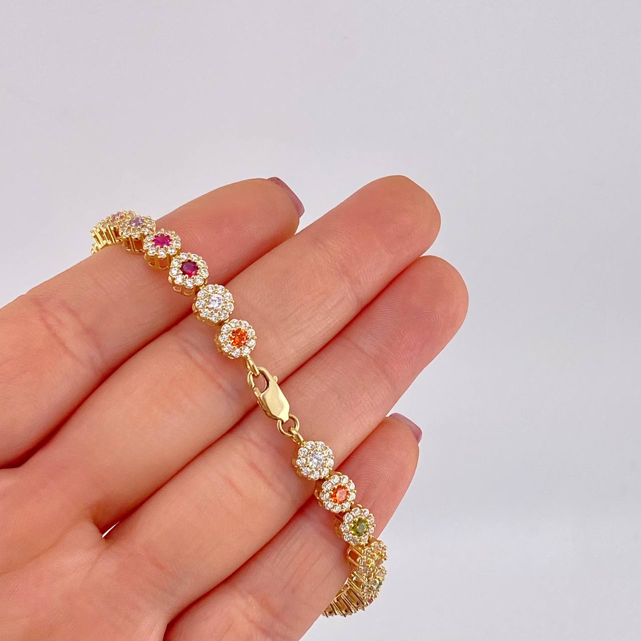 Pulso Tennis Burbuja 15.75g / 7 1/4 in / 5.8mm Oro Amarillo 18K
