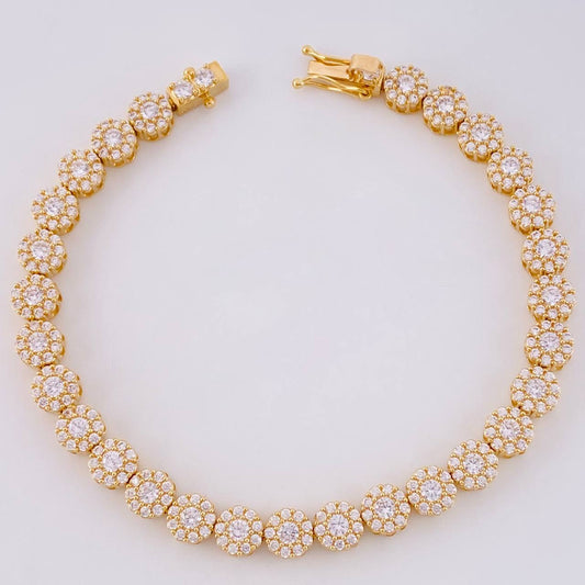 Pulso Tennis Burbuja 16.5g / 7 1/4 in / 5.8mm Oro Amarillo 18K