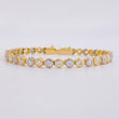 Pulso Tennis Burbuja 13.6g / 7 1/4 in / 4.9mm Dos Oros Amarillo Blanco 18K