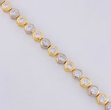 Pulso Tennis Burbuja 13.6g / 7 1/4 in / 4.9mm Dos Oros Amarillo Blanco 18K