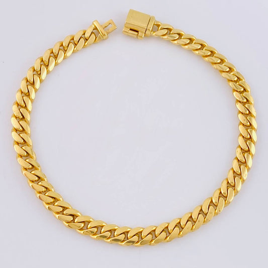 Pulso Cubano 18.25g / 7 1/4 in / 5mm Oro Amarillo 18K