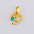 Pendant Heart Silhouette 1.55gr / 1.8cm / Emeralds 18pts White Diamonds 7pts 18K Yellow Gold (Jewel) *