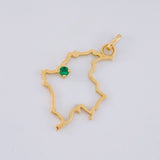 Pendant Map of Colombia 2.1g / 1 1/2 in Yellow Gold 18K