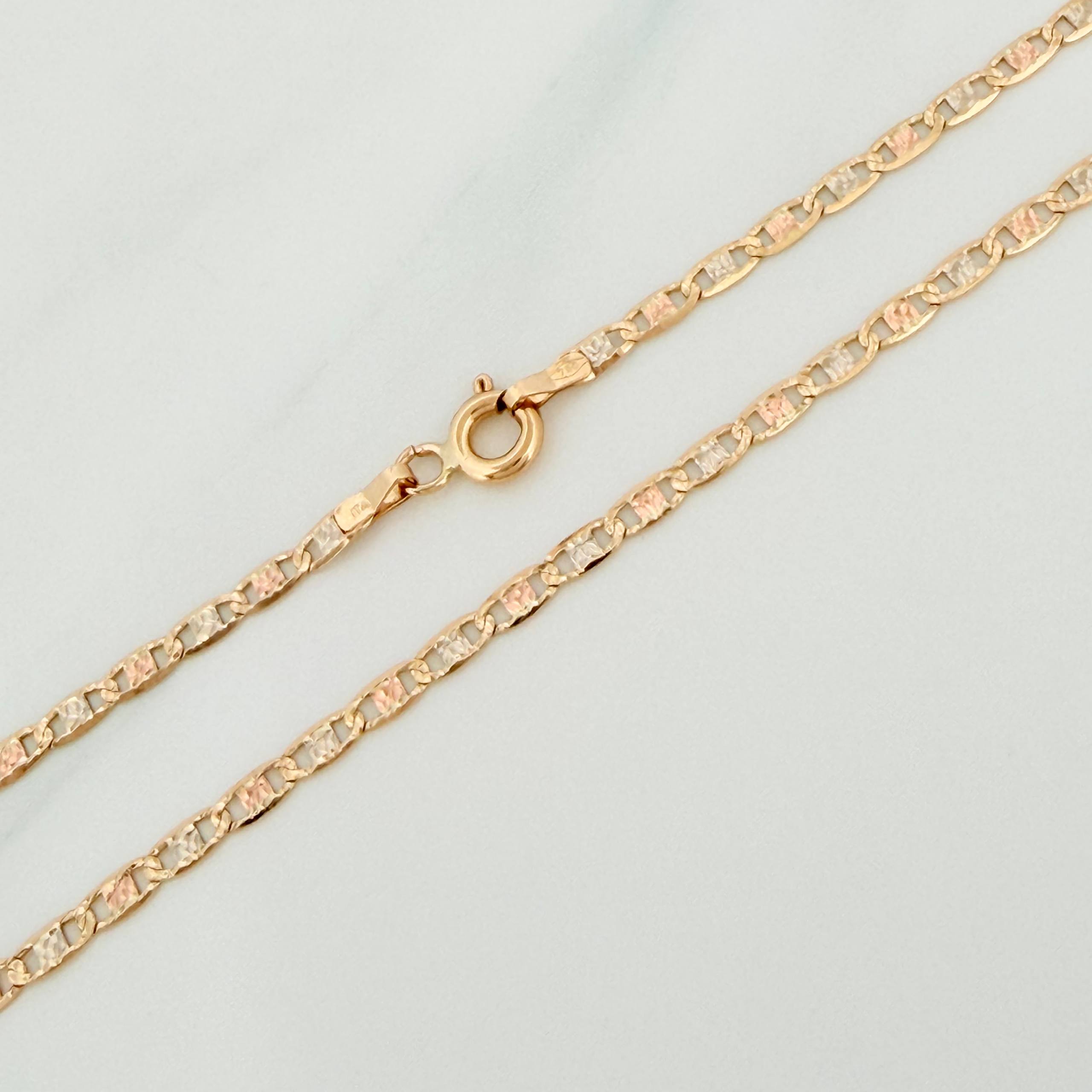 Flat Mariner Chain 4.1 g / 23 1/2 in / 2.1 mm Three Golds 18K
