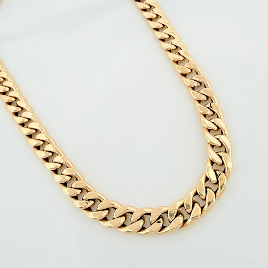 Cadena Cubana 14.25g / 24 in / 7.2mm Oro Amarillo 18K