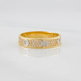 Anillo Argolla tornillo 2.55g / T7 Dos Oros Amarillo Blanco 18K
