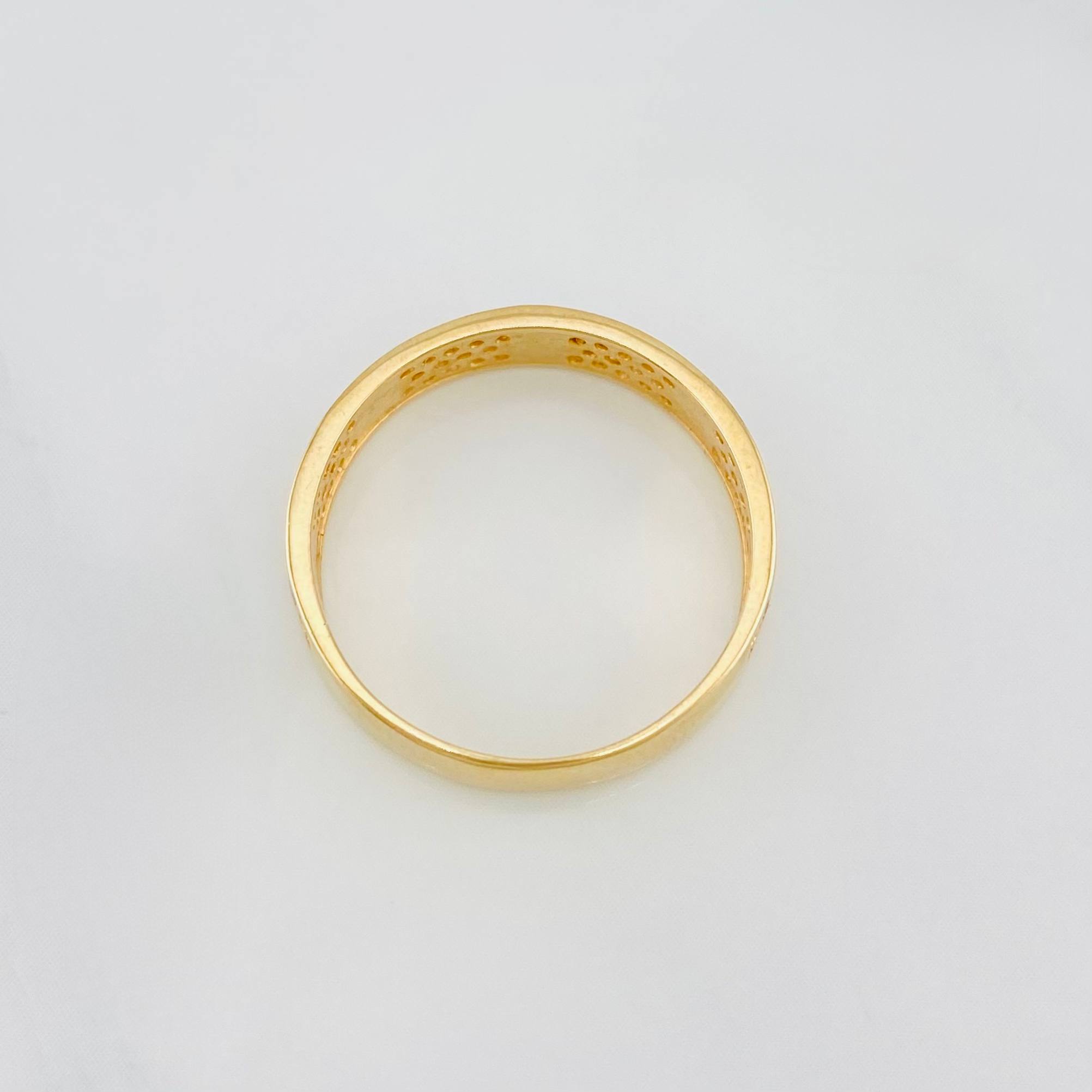 Anillo Argolla tornillo 2.55g / T7 Dos Oros Amarillo Blanco 18K