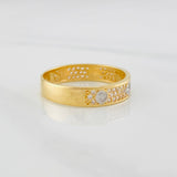 Anillo Argolla tornillo 2.55g / T7 Dos Oros Amarillo Blanco 18K