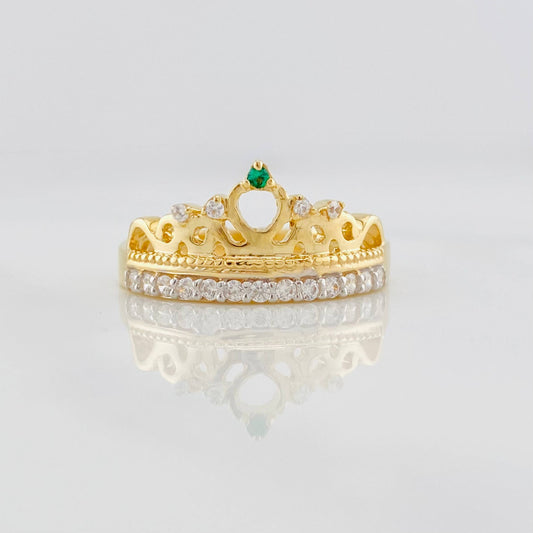 Princess Crown Ring 3.9g / Size 7 Two-Tone Yellow and White Gold 18K