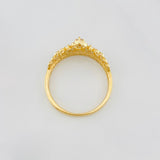 Anillo Corona princesa 2.7g / T7 Dos Oros Amarillo Blanco 18K
