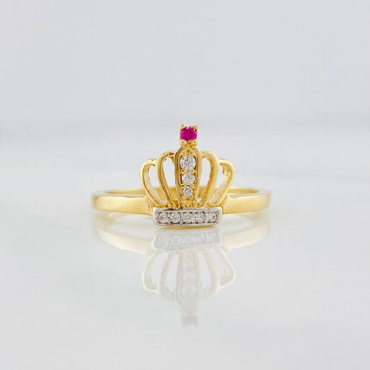 Crown Ring 1.95g / T6 Two-Tone Yellow White Gold 18K