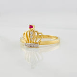 Anillo Corona 1.95g / T6 Dos Oros Amarillo Blanco 18K