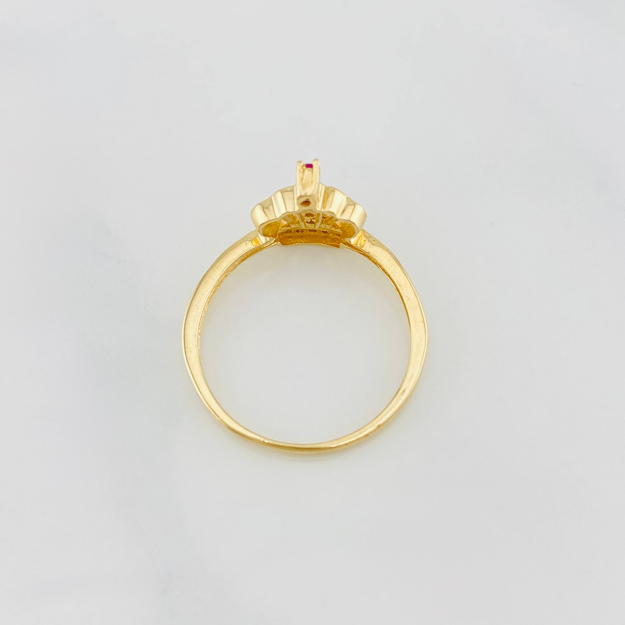 Anillo Corona 1.95g / T6 Dos Oros Amarillo Blanco 18K