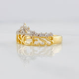 Anillo Corona princess 3.15g / T7 3/4 Dos Oros Amarillo Blanco 18K