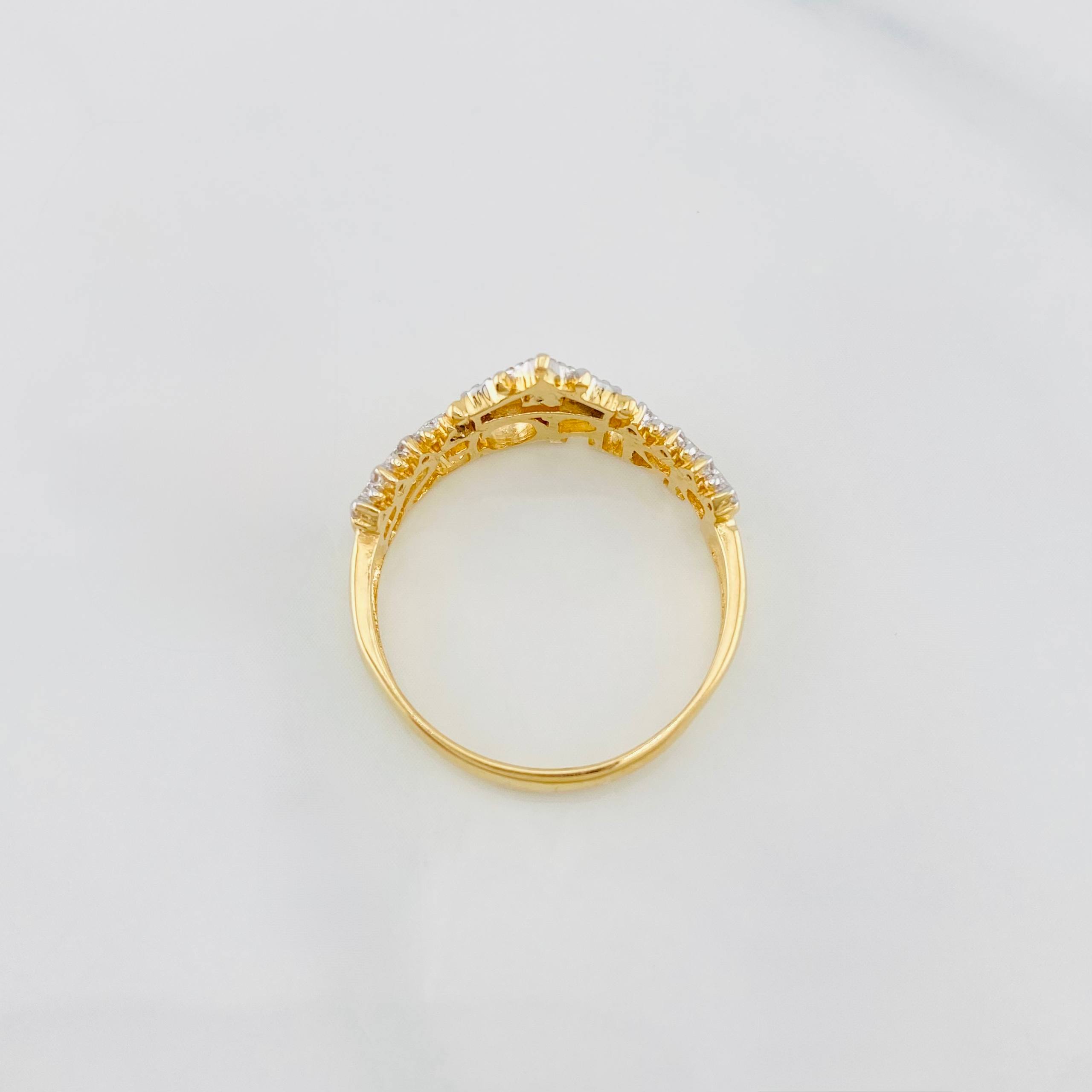Anillo Corona princess 3.15g / T6 1/2 Dos Oros Amarillo Blanco 18K