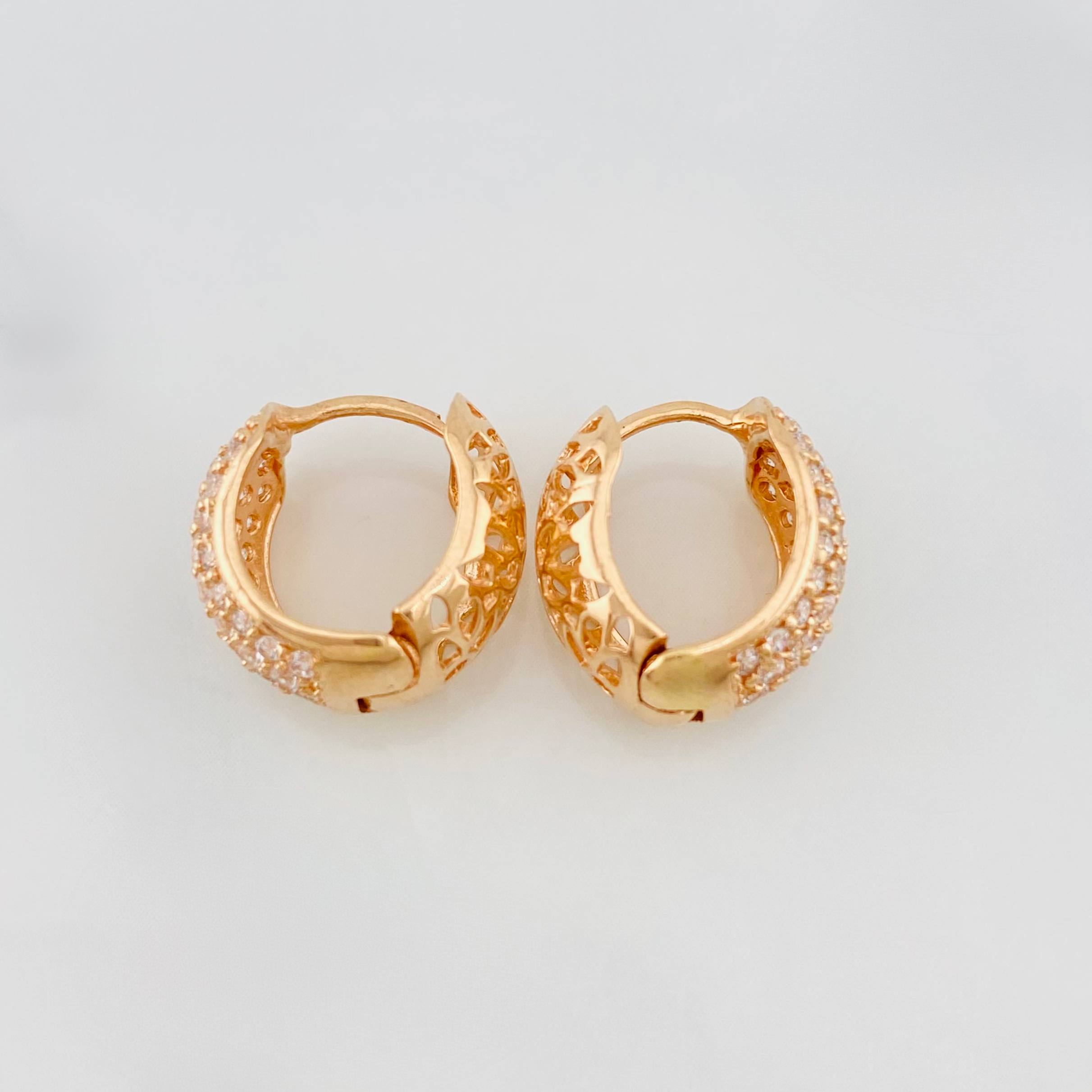 Candongas Berlin 4.65g / 1/2 in Oro Rosa 18K