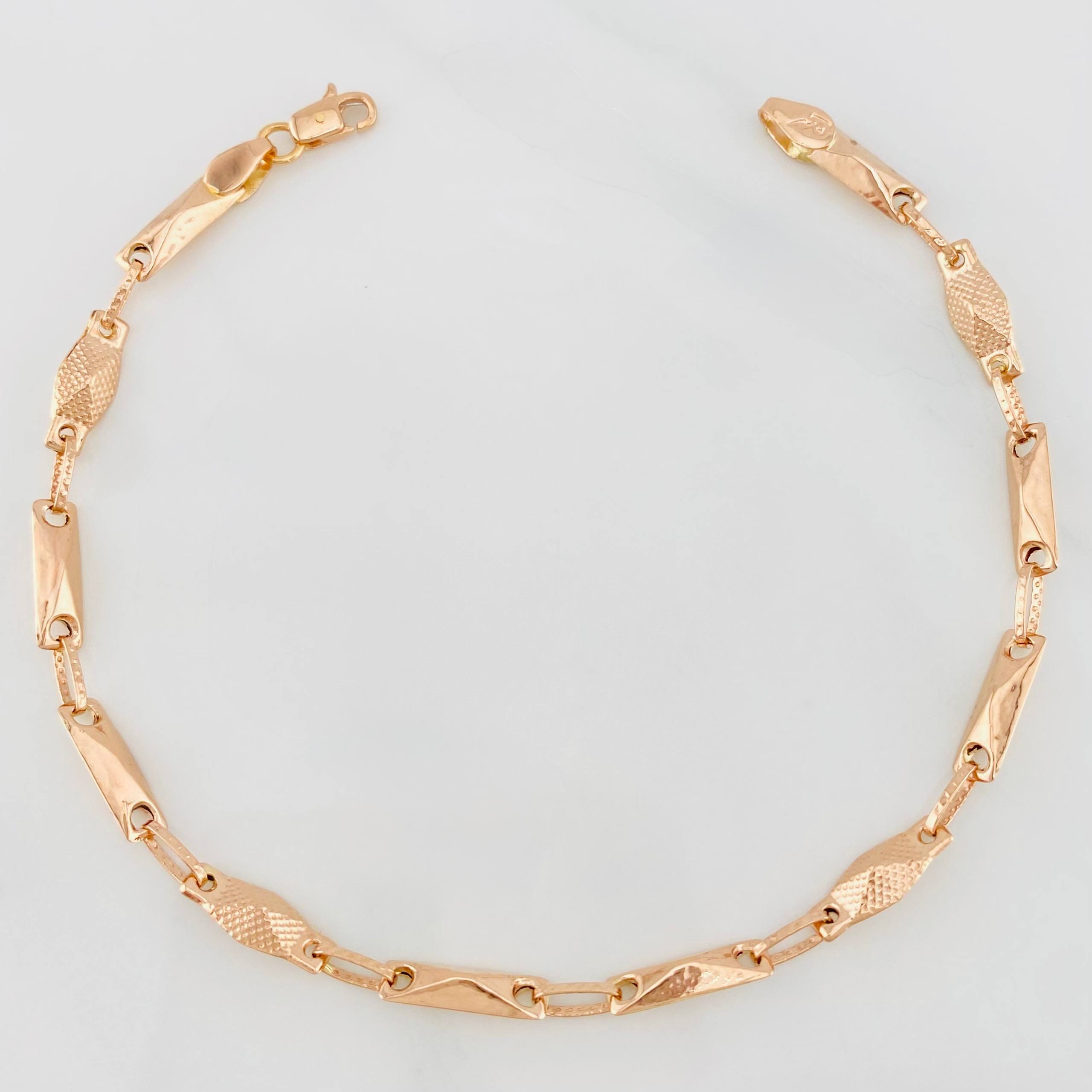 Pulso Eslabon 4g / 8 in / 3.72mm Oro Rosa 18K