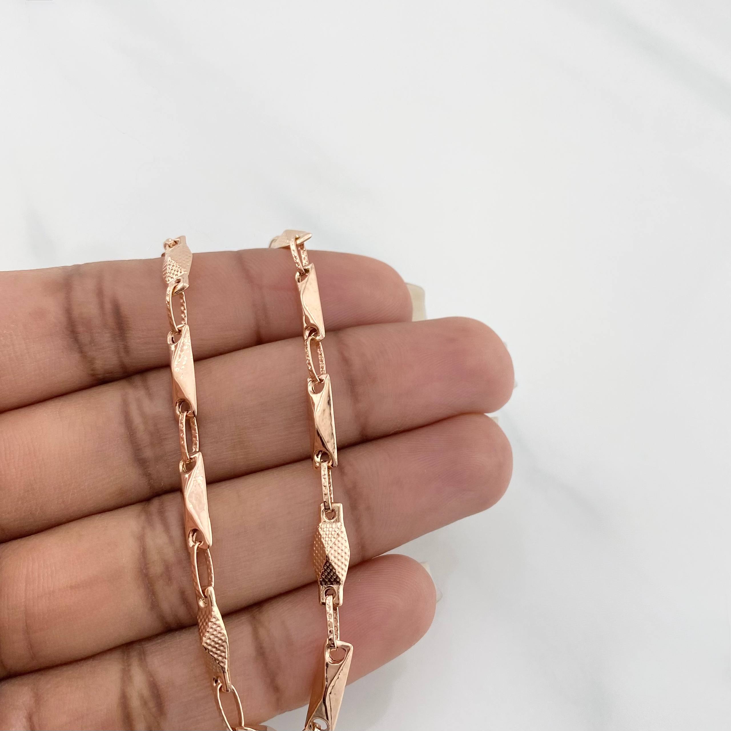 Pulso Eslabon 4g / 8 in / 3.72mm Oro Rosa 18K