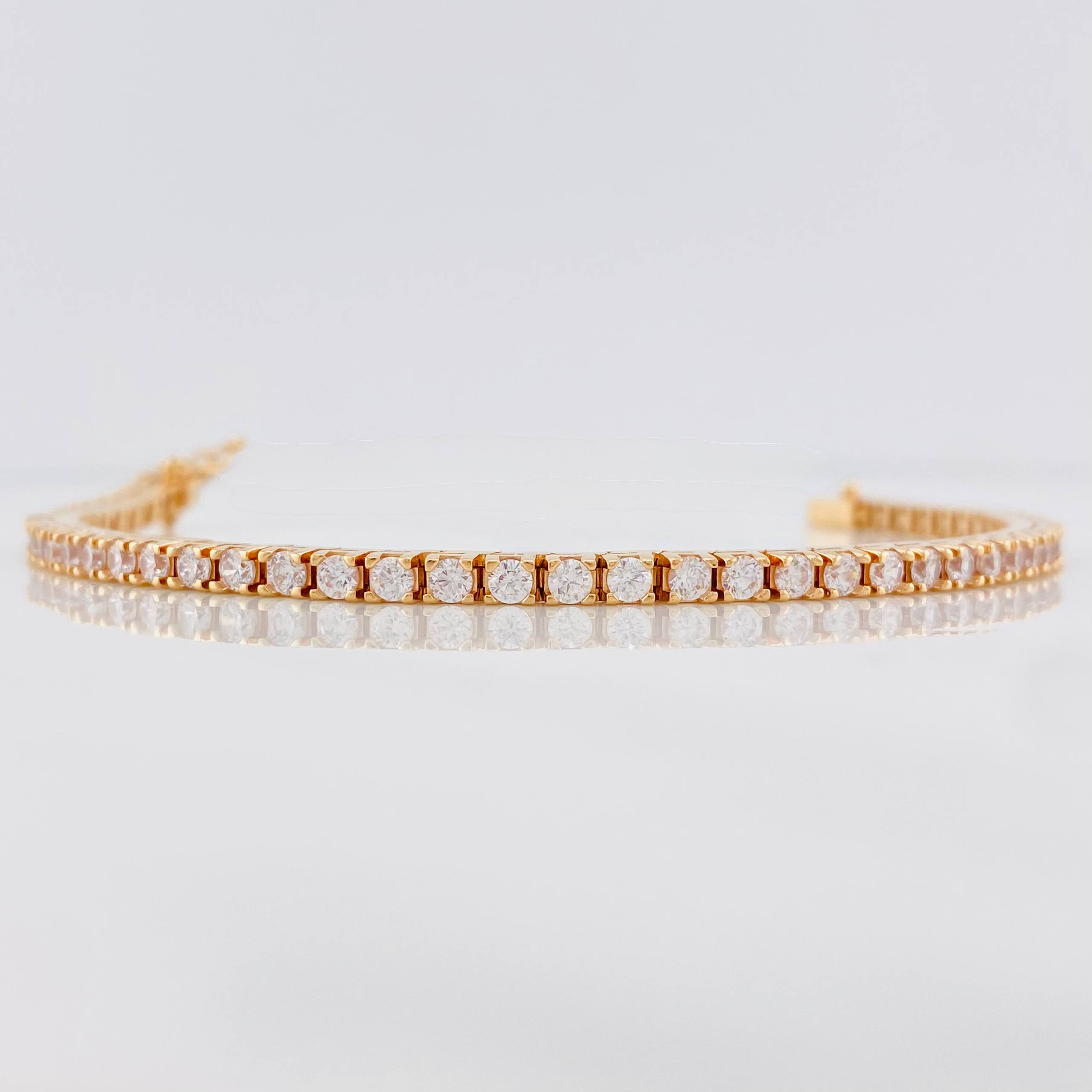 Pulso Tennis 14.65g / 6 1/4 in / 2.86mm Oro Rosa 18K