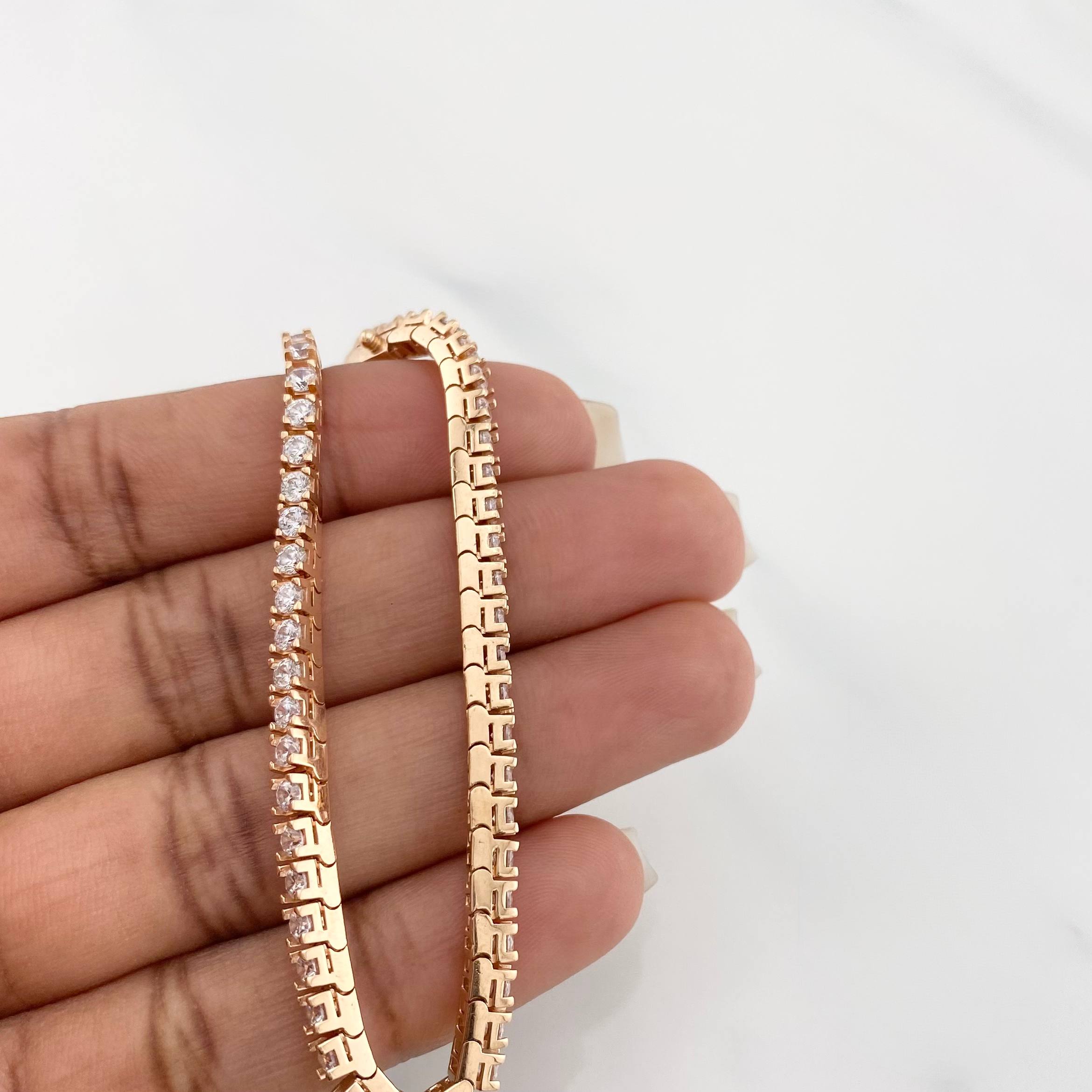 Pulso Tennis 14.65g / 6 1/4 in / 2.86mm Oro Rosa 18K