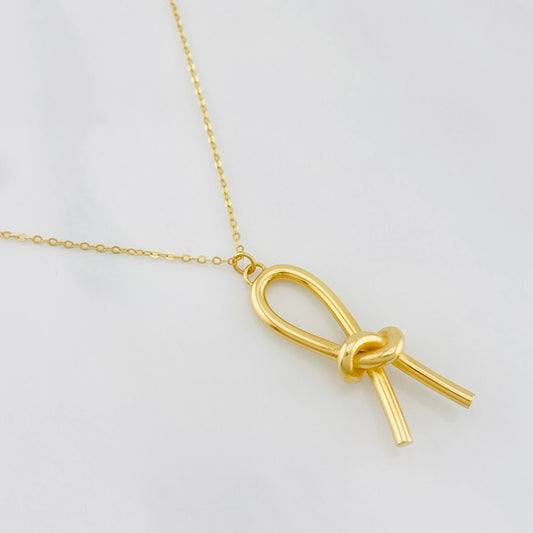 Chain Hoop followed by Bow 2.65g / 16 in-18 in / 1mm Yellow Gold 18K