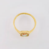 Square Halo Ring 2.05gr / T7 3/4 / 18K Yellow Gold ©