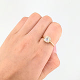 Square Halo Ring 2.05gr / T7 3/4 / 18K Yellow Gold ©