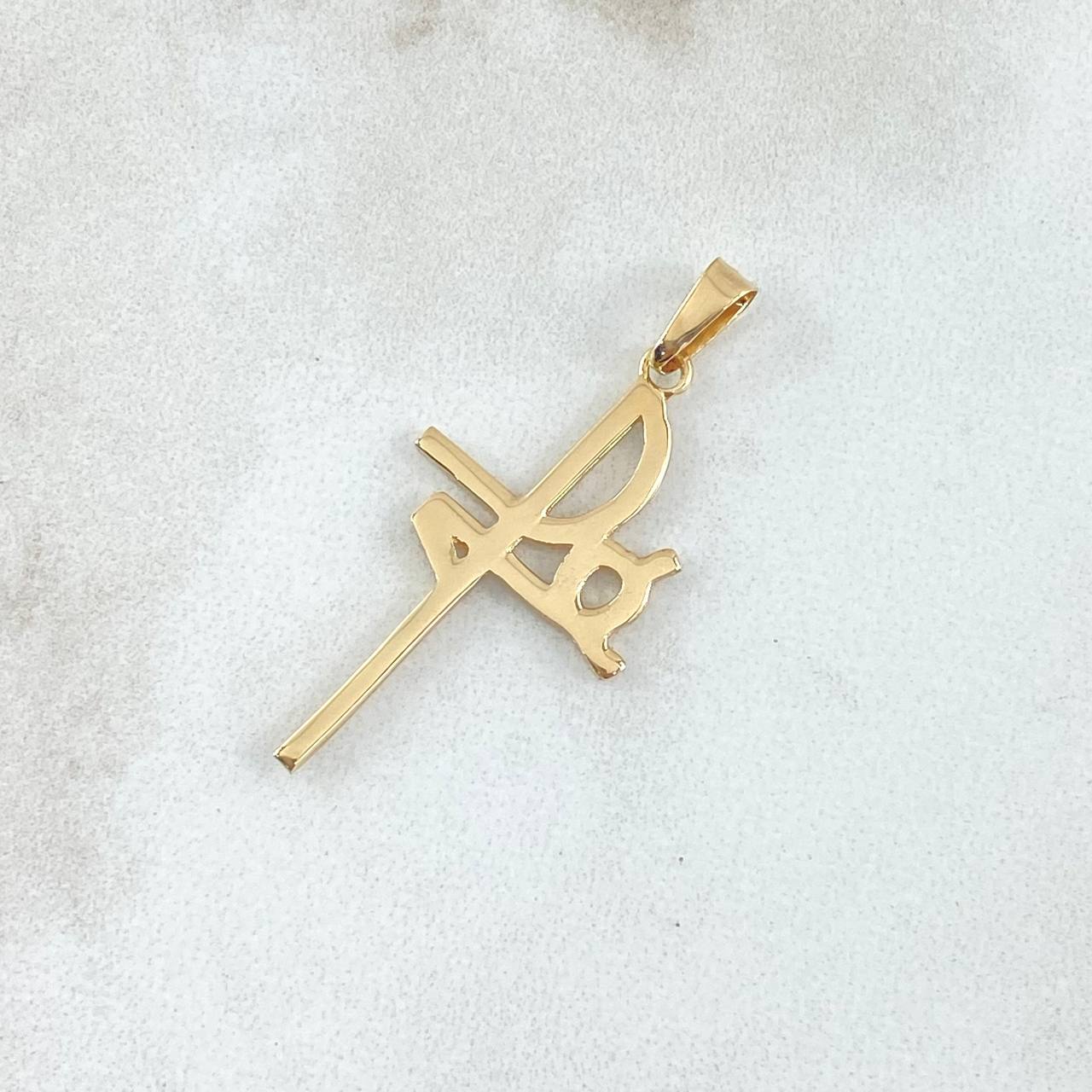 Dije Cruz Fé 1.25gr / 3.5cm / Liso Oro Amarillo 18K *