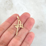 Dije Cruz Fé 1.25gr / 3.5cm / Liso Oro Amarillo 18K *